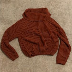 Burnt orange chunky knit women’s sweater size xs